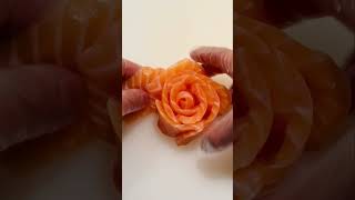 How to make Salmon flower 🌸 sashimi sushi decoration sushi salmon decoration trick flow food [upl. by Gaile491]