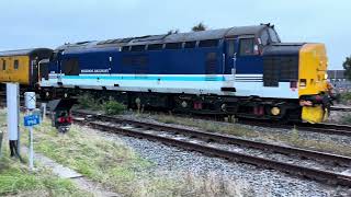 Double headed class 37’s on track recording train departing cleethorpes station 19924  1810 [upl. by Maridel240]