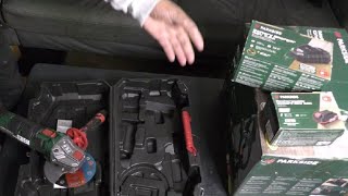 PARKSIDE Cordless Grinder and Circular Chop SawUnboxing and ReviewGerryBTV parksidepowertools [upl. by Ailgna]