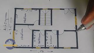 32 by 25 Small house plan 800 sqft 3 Bedroom house plan village Best house drawing [upl. by Atinhoj41]