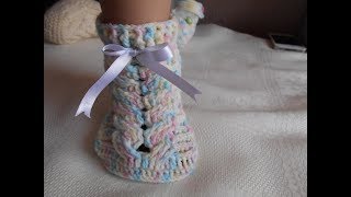 como hacer zapatos a crochet para bebe [upl. by Gati598]