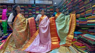 Chickpet Bangalore Silk Sarees Byrappa silks Single saree courier available [upl. by Notneb]