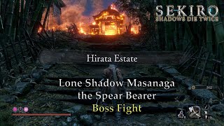 Lone Shadow Masanaga the Spear Bearer  Boss Fight  Hirata Estate  Sekiro Shadows Die Twice [upl. by Viglione770]