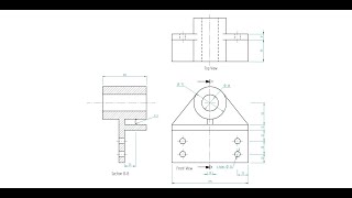 Drawing  Sectioning a bracket with holes  how to  HSC Engineering Studies [upl. by Onileva]