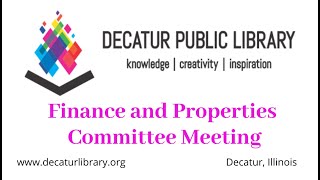 Finance and Properties Committee Meeting 03132024 [upl. by Aneles]