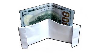 ORIGAMI  How to make a BANKNOTE PURSE out of A4 paper [upl. by Machute126]