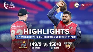 ILT20 S2  English  HIGHLIGHTS  Desert Vipers VS MI Emirates  T20 Cricket  30th Jan [upl. by Ginzburg921]