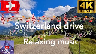 Driving in Switzerland lake Lungern to Reichenbach with relaxing music in 4k 60fps [upl. by Lord]