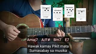 Mabagal by Daniel Padilla Moira Della Torre easy guitar chords tutorial [upl. by Cia697]