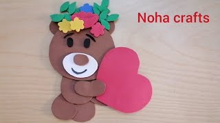 Easy foam crafts cute bear amazing art tutorial diy beautiful super easy craft foam cute [upl. by Ahseik]