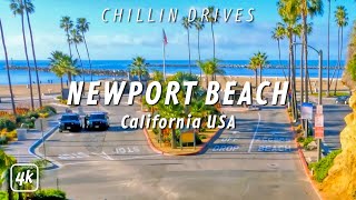 NEWPORT BEACH California – 4K DRIVING TOUR – with Captions [upl. by Halyahs]