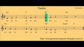 Tardor Partitura flauta  playalong C instrument guitarra violí [upl. by Asquith]