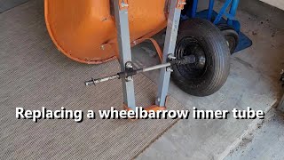 Replacing a wheelbarrow inner tube on 8 inch rim  4804008 [upl. by Anwaf]