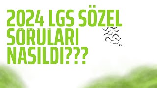 2024 LGS SÖZEL SORULARININ YORUMU [upl. by Aranat12]