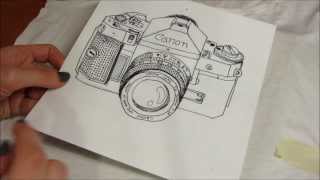 DIY vintage Canon camera tshirt with free illustration [upl. by Razal742]