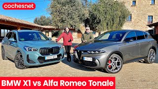 BMW X1 vs Alfa Romeo TONALE 2023  Comparativa SUV  Prueba  Review en español  cochesnet [upl. by Leibarg]