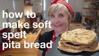 How to Make Soft Spelt Pita Bread flat bread no oven [upl. by Suirtimid]