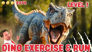 Dinosaur Brain Break Run  Jurassic Chase  Home PE Exercises amp Workout For Kids [upl. by Brackett]