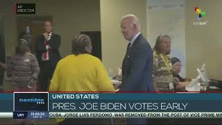 US Pres Joe Biden votes early [upl. by Seow]