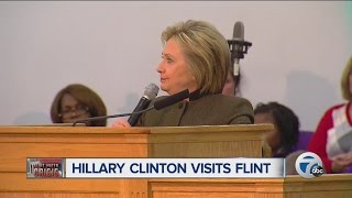 Hillary Clinton visits Flint [upl. by Airetnuhs225]