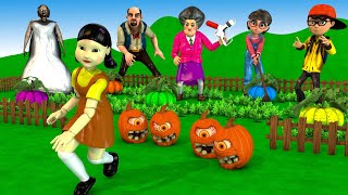 Scary Teacher 3D vs Squid Game Enlarge Rainbow Pumpkin 5 Times Challenge Does Miss T To Win [upl. by Malda690]