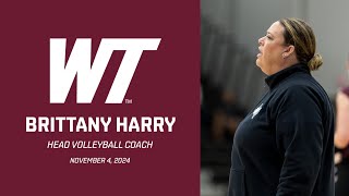 WT Volleyball Head Coach Brittany Harry Nov 4 [upl. by Alimac]