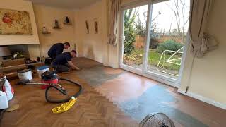 Amtico floor herringbone install and geo oyster [upl. by Neirrad]