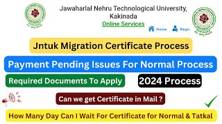 JNTUK Migration Certificate  Degree Certificate Migration Certificate  JNTUK OD Apply Online [upl. by Burty1]