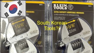 Klein Adjustable Wrenches  South Korean Made [upl. by Barta516]