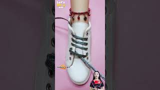 How to tie shoe laces Creative ways to tie shoelaces Shoes lace styles shoelaces shorts [upl. by Anileva]