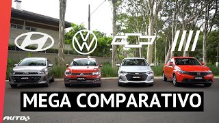 Fiat Argo VS Chevrolet Onix VS Volkswagen Polo VS Hyundai HB20 qual é o melhor hatch [upl. by Isabelita]