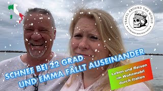 Schnee bei 22 Grad und Emma fällt auseinander Leben und Reisen im Wohnmobil durch Italien [upl. by Ainirtac837]