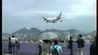 Kai Tak Landings Hong Kong airport 1998 [upl. by Yaras]