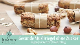 Müsliriegel ohne Zucker selber machen mit Thermomix und Airfryer möglich  Clean Eating amp vegan [upl. by Ennair]