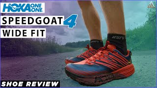 HOKA ONE ONE SPEEDGOAT 4 Wide Fit Review  Is It Wide Enough Best Trail Running Shoe Review [upl. by Yodlem]