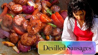 Sri Lankan DEVILLED SAUSAGES  Cooking With Ceylon Lover [upl. by Dong]