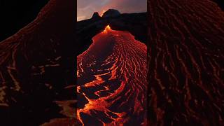 VOLCANO ERUPTION 🌋  DRON SHOT nature wow relaxing edit shortsfeed volcano earth lava magma [upl. by Mcripley]