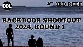 BACKDOOR SHOOTOUT Day One 2024  Rising Swell Showing 3rd Reef Set in Afternoon Perfect Conditions [upl. by Oric]