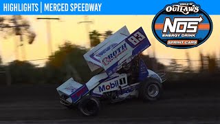 World of Outlaws NOS Energy Drink Sprint Cars  Merced Speedway  September 14 2024  HIGHLIGHTS [upl. by Ellenet352]