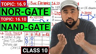 NAND Gate Class 10😱 NOR Gate🔥 Unit 16 Basic Electronics [upl. by Erdried427]