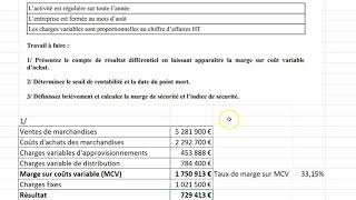 Exercice corrigé  Méthode des coûts variables [upl. by Teddie]