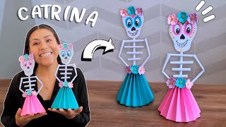 COMO HACER CATRINAS CON PAPEL para adornar en DÍA DE MUERTOS 😍 LiiCastillo [upl. by Niras135]