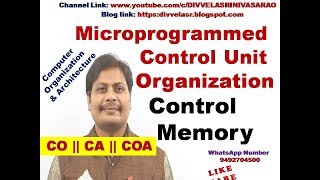 Microprogrammed Control Organization  Microprogrammed Control Unit  Control Memory  CA  COA [upl. by Llehcor168]