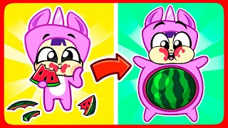 🍉 A Watermelon Is Growing in My Tummy  Educational Cartoons for Kids [upl. by Naxela]