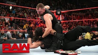 Dean Ambrose welcomes Brock Lesnar’s brutality Raw February 8 2016 [upl. by Newell47]