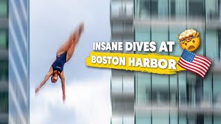 Cliff Divers Taking Over Boston Harbour 🇺🇸 [upl. by Obaza113]