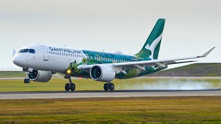 QantasLink FIRST A220 ArrivalDeparture at Vancouver Airport YVR [upl. by Fletch]