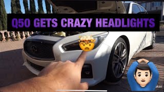 Q50 gets new headlights And some extra mods [upl. by Lobell]