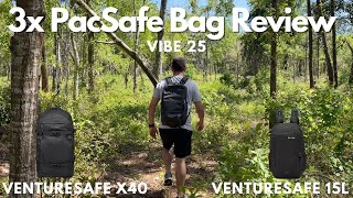 PacSafe Review  3 Packs VentureSafe 40x  15L GII  Vibe 25 [upl. by Searle739]