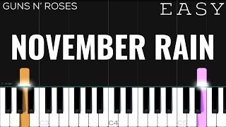 Guns N’ Roses  November Rain  EASY Piano Tutorial [upl. by Belden]